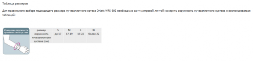 Ортез Orlett WRS-302 на лучезапястный и первый пястно-фаланговый суставы