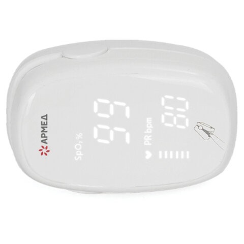 Пульсоксиметр (МЕД РУ без НДС) АРМЕД YX303 диапазон SpO2 70%-100%, диапазон пульса 25-250 уд/мин, с поверкой, 1937901