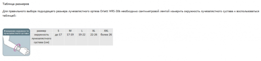 Ортез Orlett WRS-306 на лучезапястный сустав серии STABILLINE