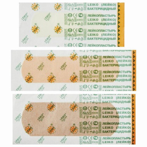 Набор пластырей 15 шт. LEIKO "Фитнес-актив", на тканевой основе, 3 размера, 3 цвета, с европодвесом, 213536