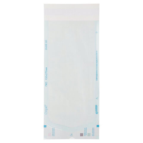 Пакет комбинированный самоклеящийся ВИНАР СТЕРИТ, комплект 100 шт., для ПАРОВОЙ/ГАЗОВОЙ стерилизации, 130х270 мм