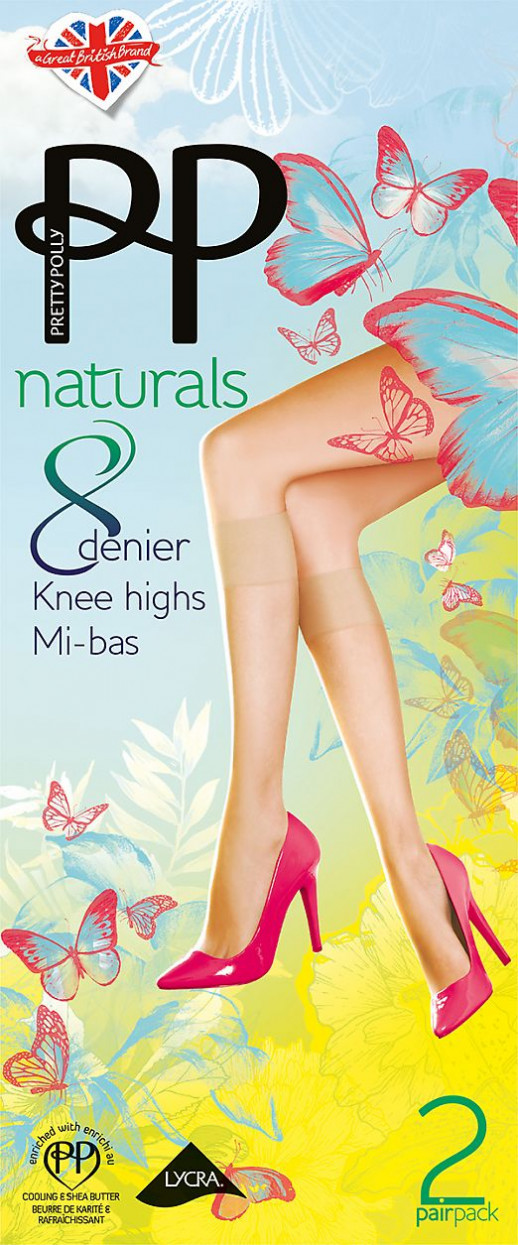 ГОЛЬФЫ ЖЕНСКИЕ PRETTY POLLY NATURALS 8 DEN KNEE HIGHS 2PP EF24