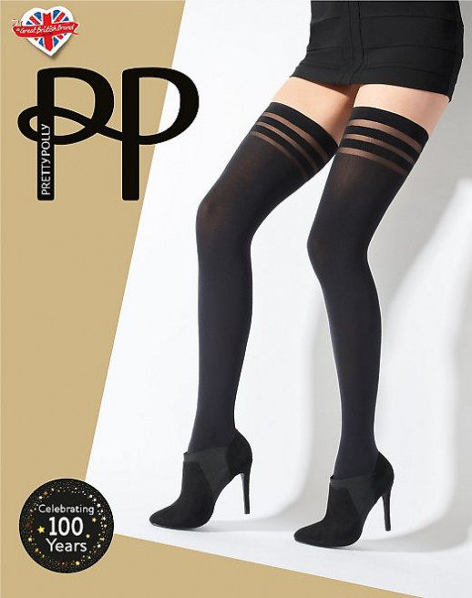 ЧУЛКИ PRETTY POLLY 80 DEN BANDED HOLD UPS AWA4