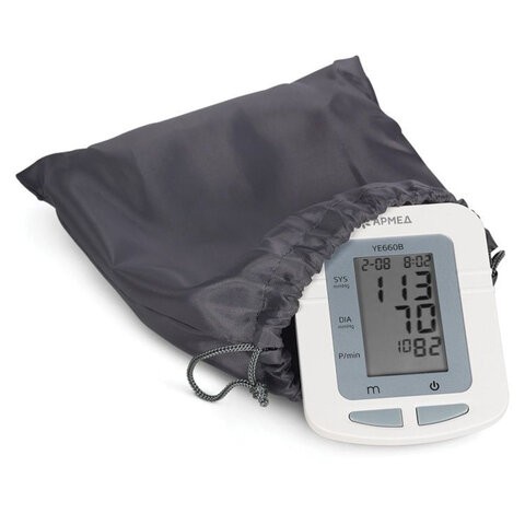 Тонометр (МЕД РУ без НДС) АРМЕД YE660B, диапазон давления 0-280 мм рт. ст., диапазон пульса 40-200 уд/мин, автоматический, без поверки, 1977601