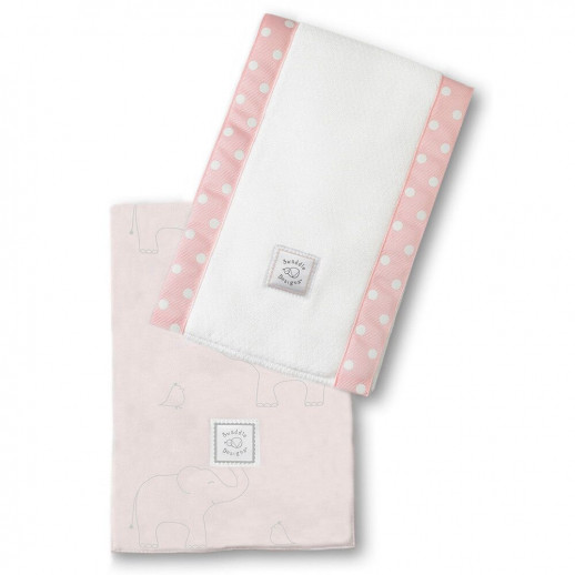 Полотенчики SwaddleDesigns Baby Burpie Set Pink Sterling Deco Elephants on Sunwashed Pastels