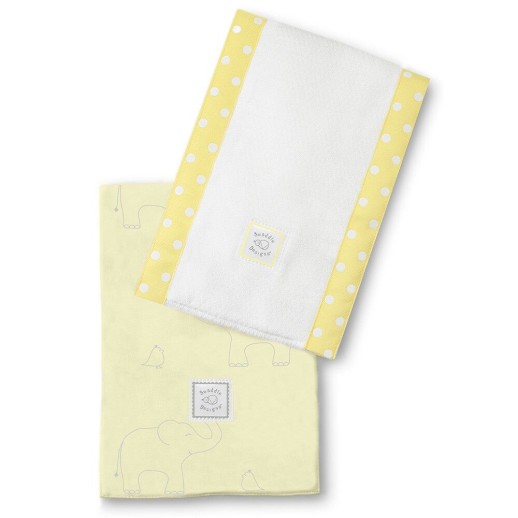 Полотенчики SwaddleDesigns Baby Burpie Set Yellow Sterling Deco Elephants on Sunwashed Pastels