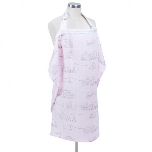 Муслиновый фартук для кормления Bebe Au Lait Carousel Pink