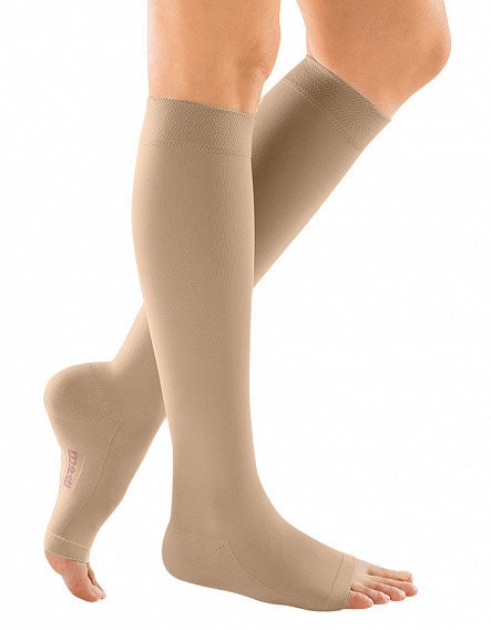 Мужские компрессионные гольфы  MEDIVEN® PLUS, карамель, открытый мыс
