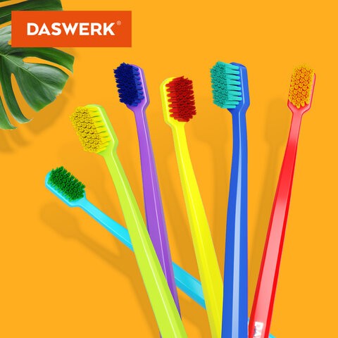 Зубные щетки, набор 4 штуки, для взрослых и детей, СРЕДНЕ-МЯГКИЕ (MEDIUM SOFT), DASWERK, 608213