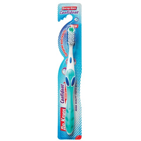 Зубная щетка DR.CLEAN "Confident" (Доктор Клин, Конфидент), средняя, YGIR-158