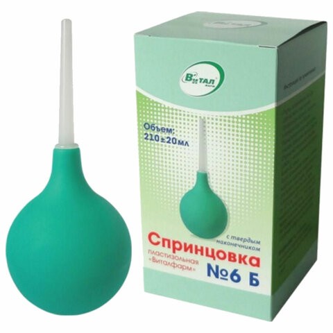 Спринцовка с твердым наконечником, объем 200 мл, № 6Б, ВИТАЛФАРМ, ВИТ00004951
