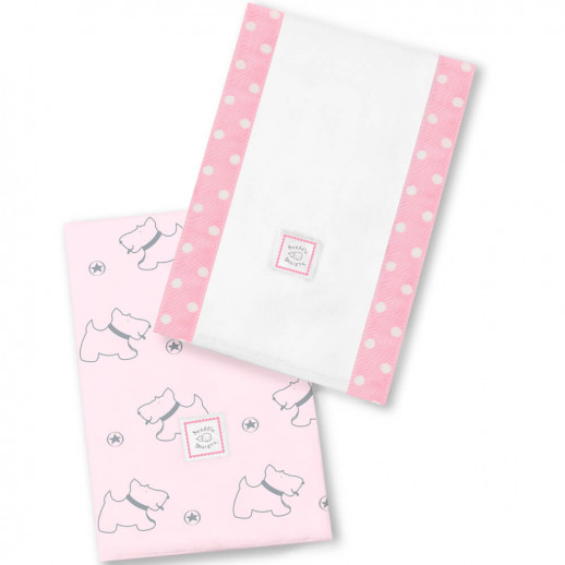 Полотенчики SwaddleDesigns Baby Burpie Set Pink Gray Doggie
