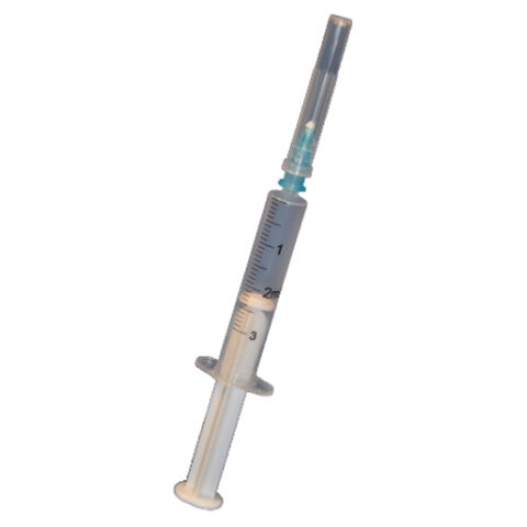 Шприц 2-х компонентный СТЕРИН, 2 мл, КОМПЛЕКТ 100 шт. в пакете, игла 0,6х25 - 23G