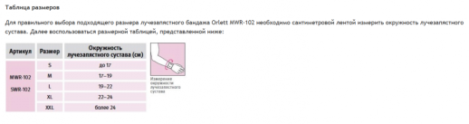 Бандаж для кисти Orlett MWR-102 на лучезапястный сустав