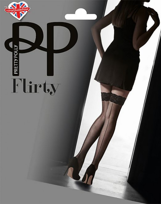 ЧУЛКИ PRETTY POLLY VELVET LACE BACKSEAM HOLDUPS AVR7