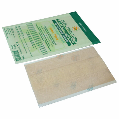 Лейкопластырь бактерицидный LEIKO комплект 100 шт., 6х10 см, на нетканой основе, телесного цвета, 213877